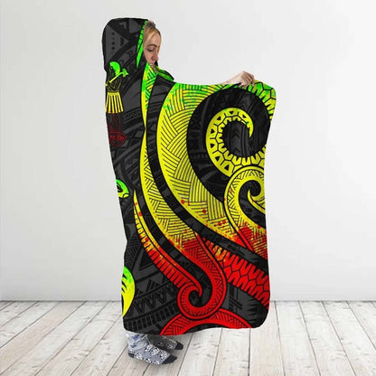Fiji Hooded Blanket - Reggae Tentacle Turtle Crest