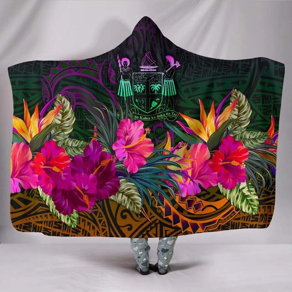 Fiji Hooded Blanket - Summer Hibiscus