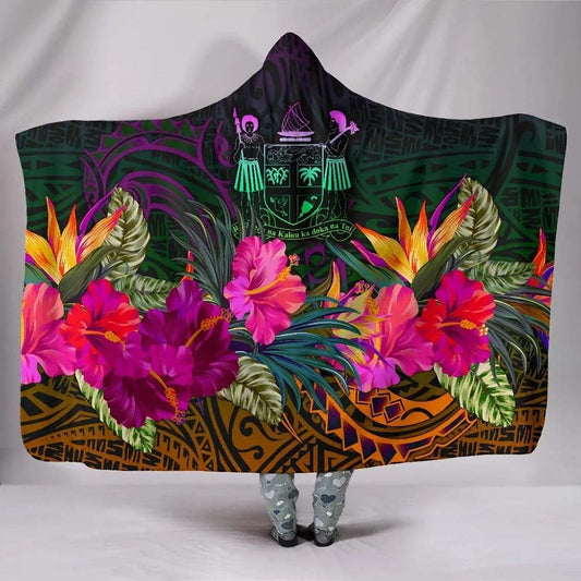 Fiji Hooded Blanket - Summer Hibiscus