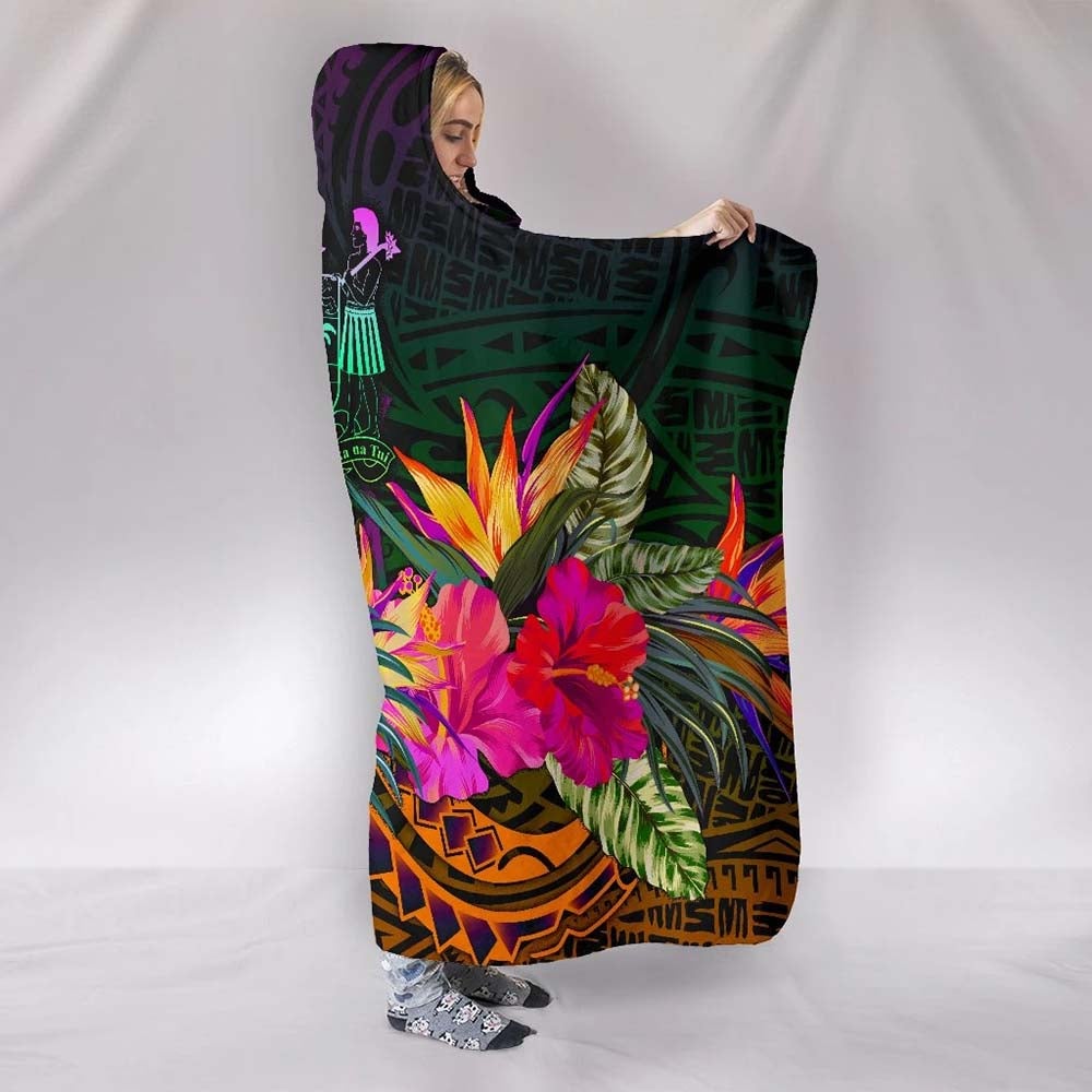 Fiji Hooded Blanket - Summer Hibiscus