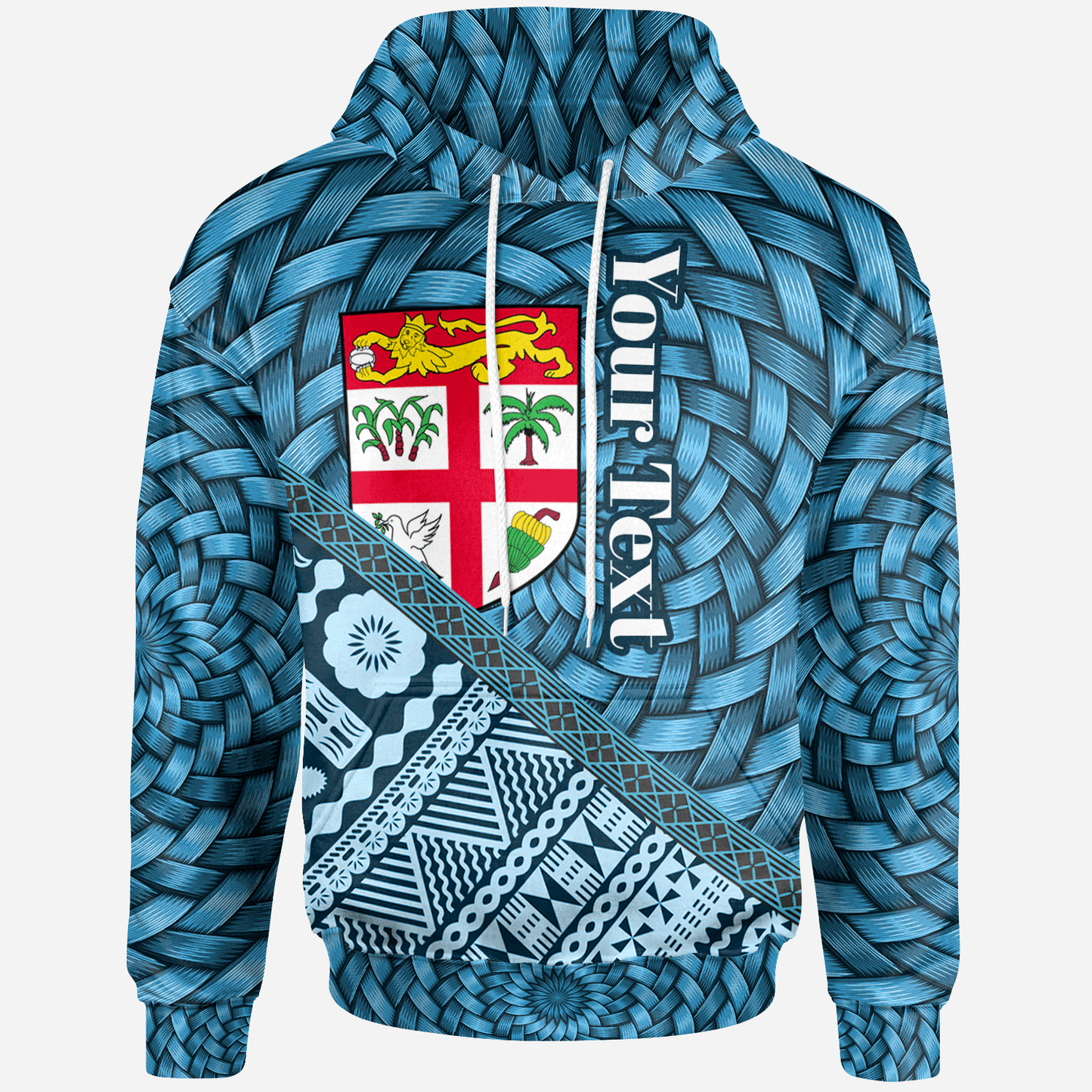 Fiji Hoodie - Custom Personalised Tapa Patterns With Bamboo