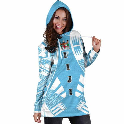 Fiji Hoodie Dress - Polynesian Tattoo Flag