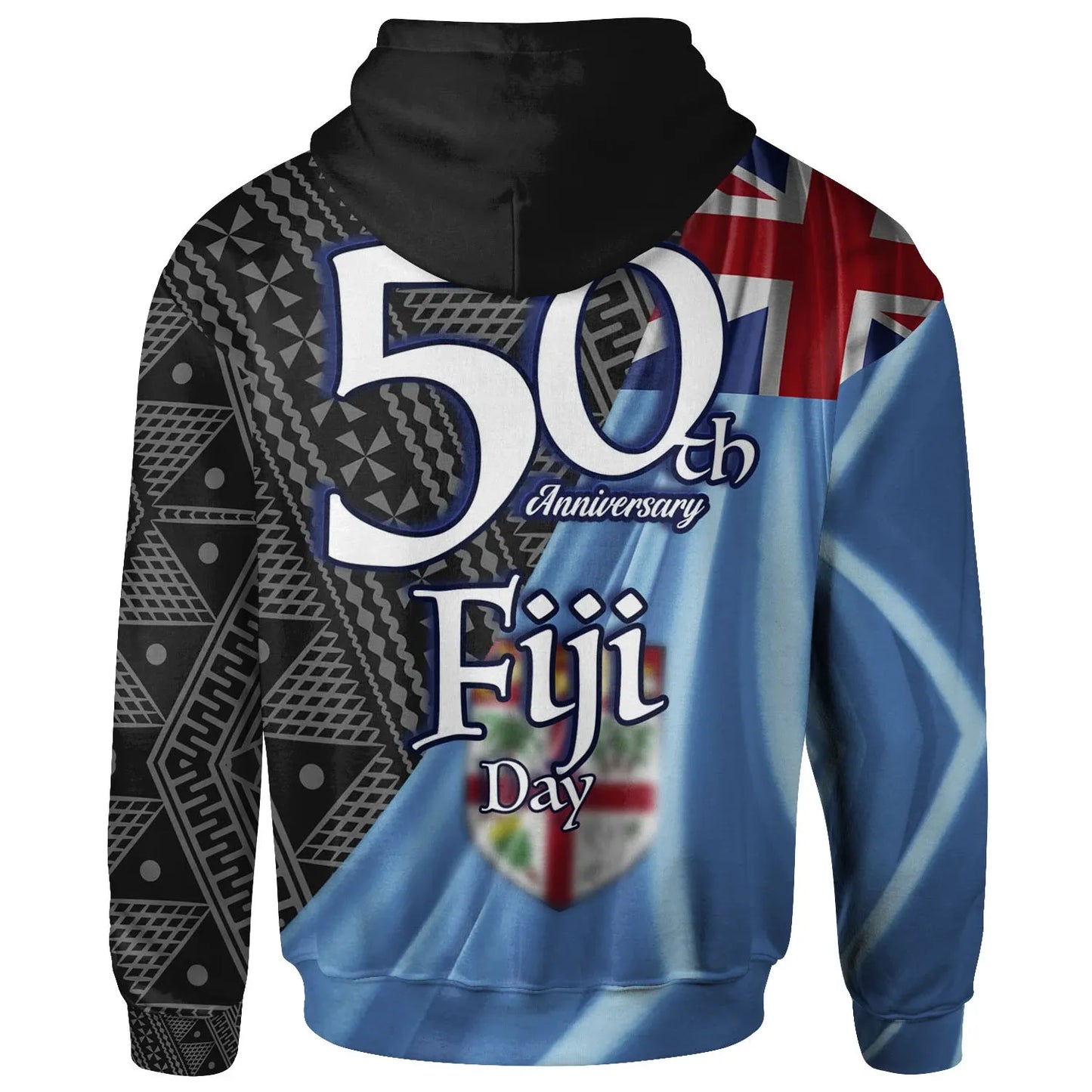 Fiji Hoodie - Labasa Fiji Day 50th Anniversary With Tapa Patterns