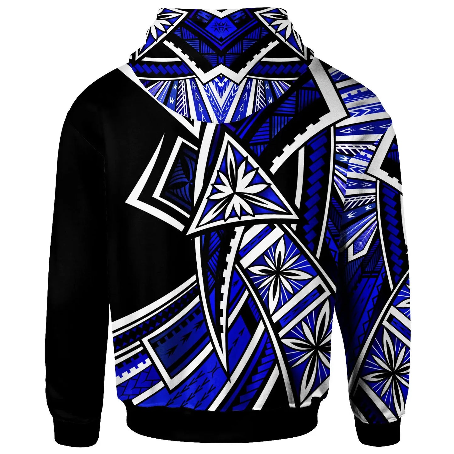 Fiji Hoodie - Tribal Flower Special Pattern Blue Color