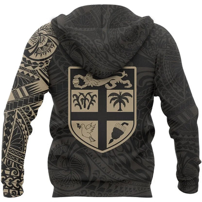 Fiji Hoodie - Fiji Flag Polynesian Tattoo Style