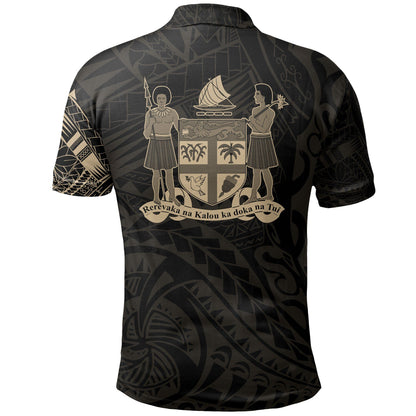 Fiji Polo Shirt - Fiji Flag Polynesian Tattoo