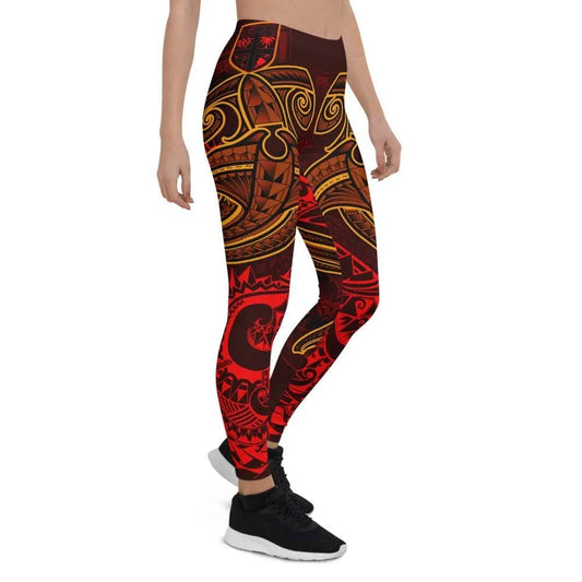 Fiji Legging  - Red Shark Polynesian Tattoo
