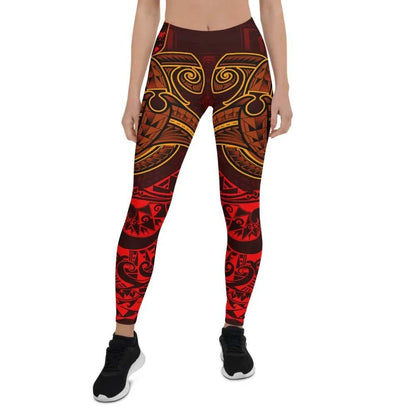 Fiji Legging  - Red Shark Polynesian Tattoo