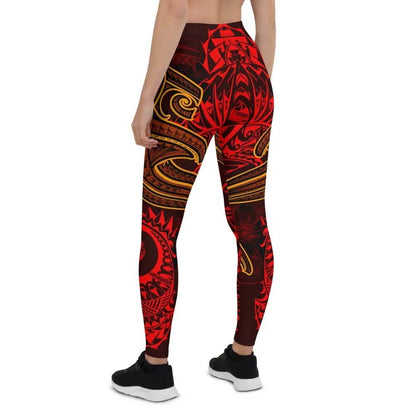 Fiji Legging  - Red Shark Polynesian Tattoo