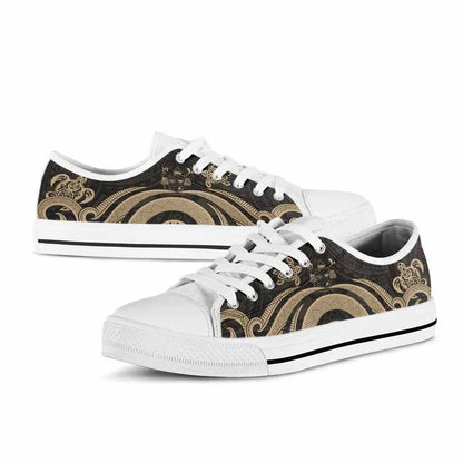 Fiji Low Top Canvas Shoes - Gold Tentacle Turtle Crest