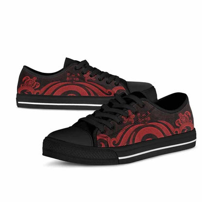 Fiji Low Top Canvas Shoes - Red Tentacle Turtle Crest