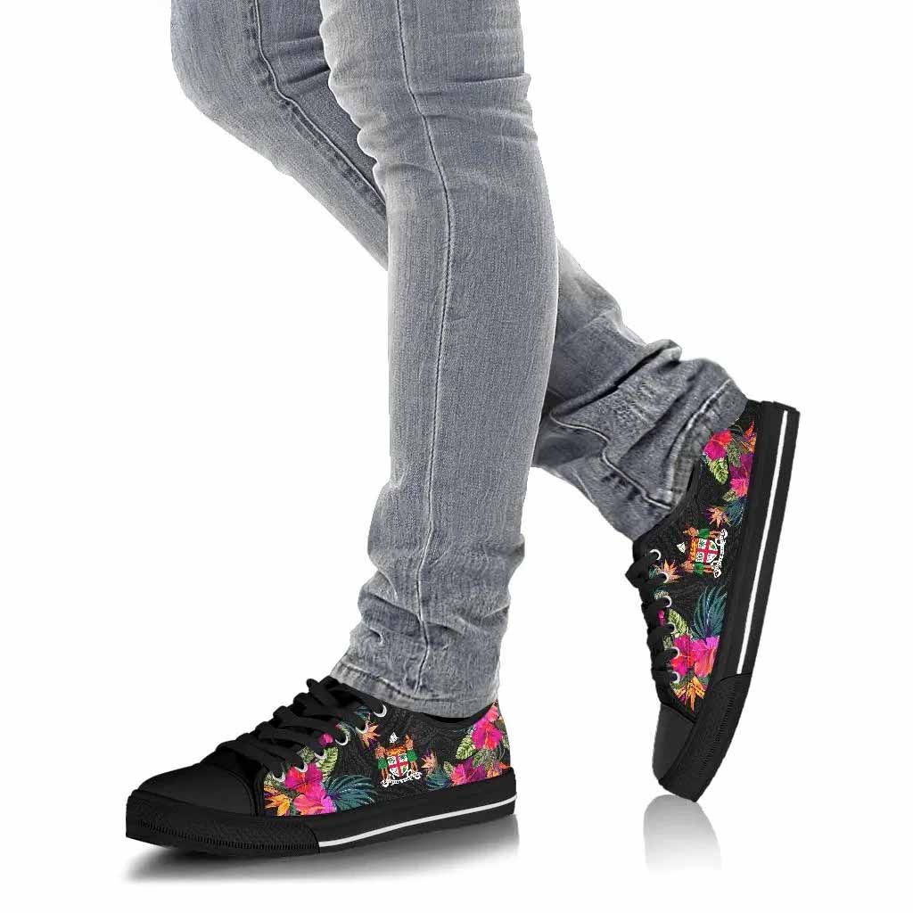 Fiji Low Top Shoes - Hibiscus Polynesian Pattern