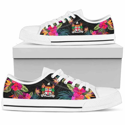Fiji Low Top Shoes - Hibiscus Polynesian Pattern