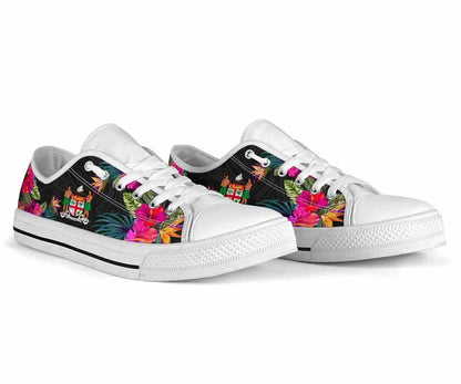 Fiji Low Top Shoes - Hibiscus Polynesian Pattern