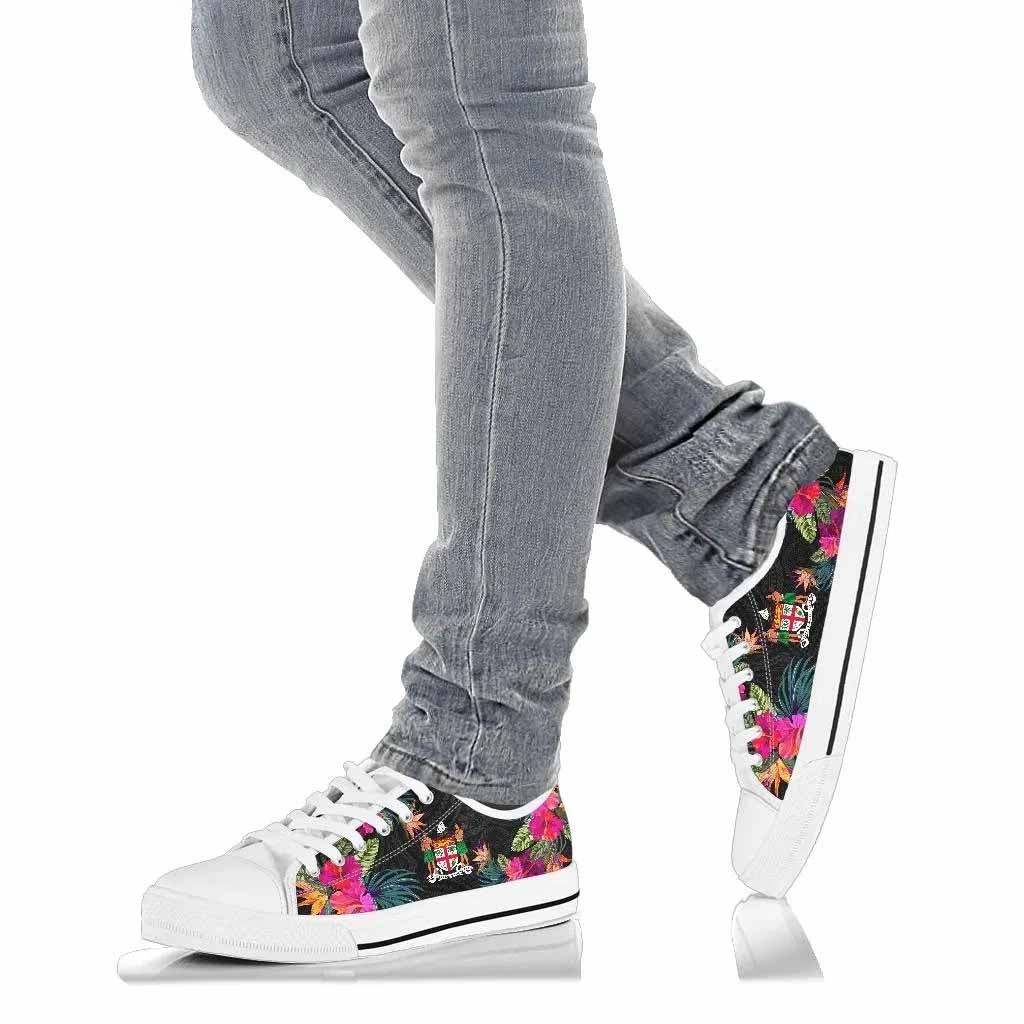 Fiji Low Top Shoes - Hibiscus Polynesian Pattern