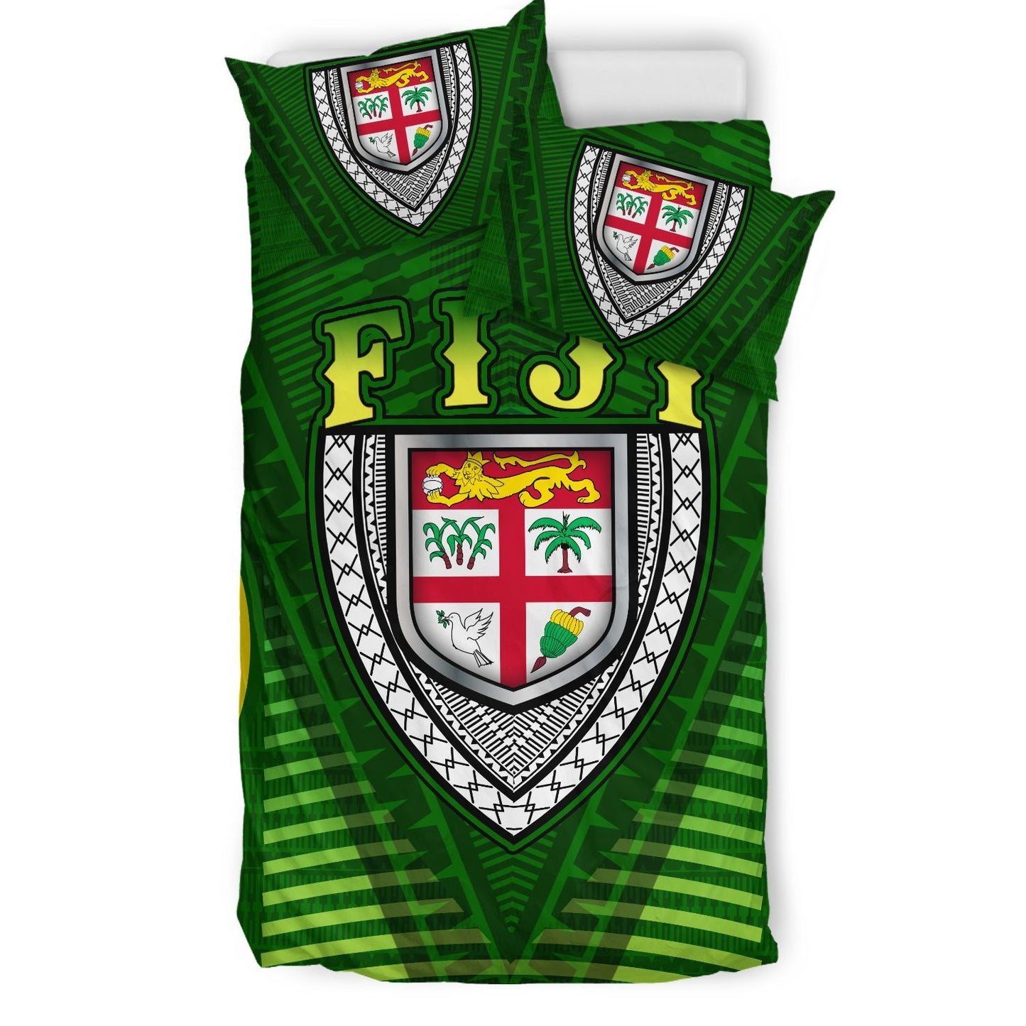 Fiji Melanesia Bedding Set - Fijian Pride Green Version