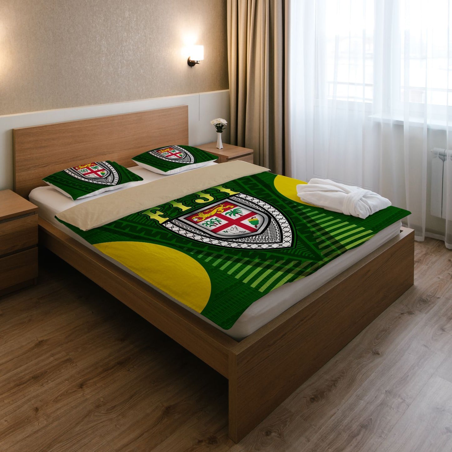 Fiji Melanesia Bedding Set - Fijian Pride Green Version