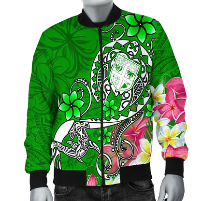 Fiji Bomber Jacket - Turtle Plumeria (Green)