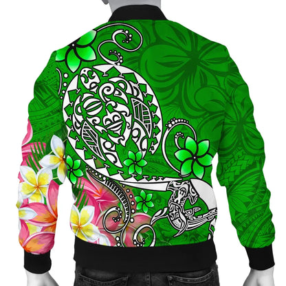Fiji Bomber Jacket - Turtle Plumeria (Green)