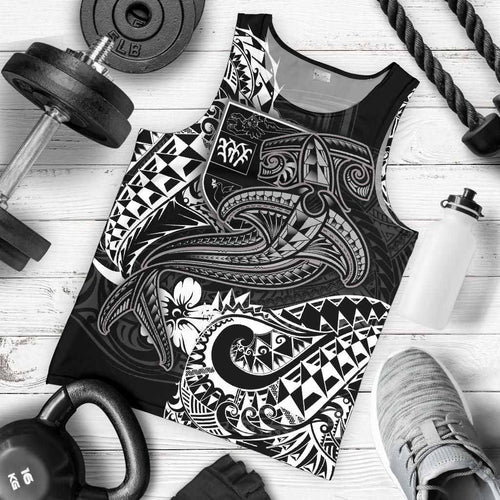 Fiji Men Tank Top - White Shark Polynesian Tattoo