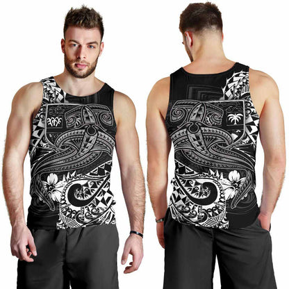Fiji Men Tank Top - White Shark Polynesian Tattoo