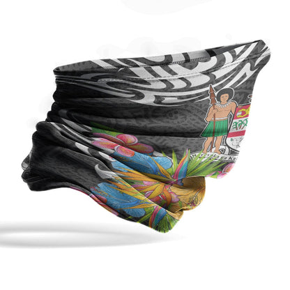 Fiji Neck Gaiter - Tribal Floral Pattern