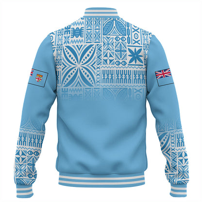 Fiji Baseball Jacket Coat Of Arms Pattern Traditional Style