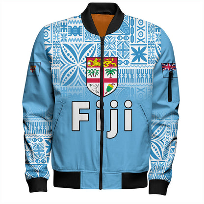 Fiji Bomber Jacket Coat Of Arms Pattern Traditional Style