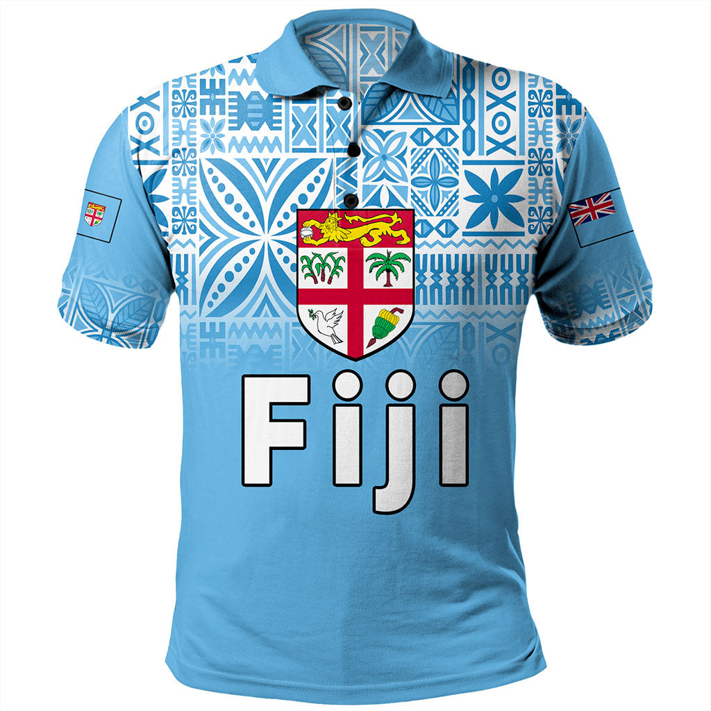 Fiji Polo Shirt Coat Of Arms Pattern Traditional Style