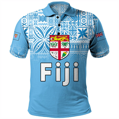 Fiji Polo Shirt Coat Of Arms Pattern Traditional Style