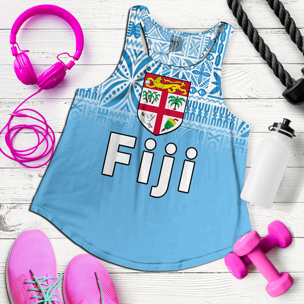 Fiji Women Tank Coat Of Arms Pattern Traditional Style