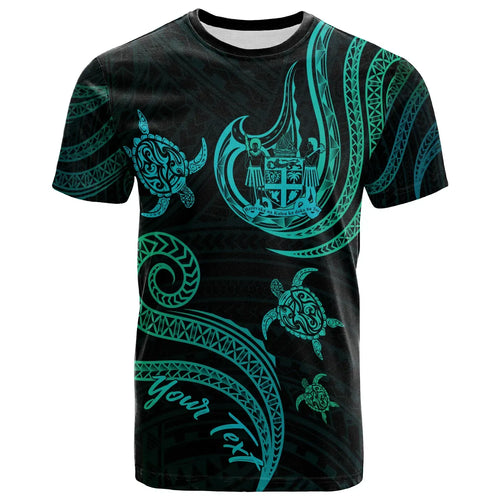 Fiji Personalised Custom T-Shirt - Polynesian Turtle With Pattern