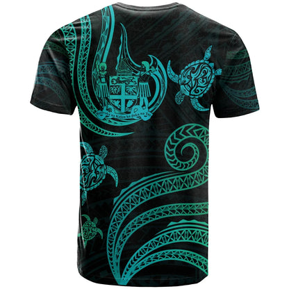 Fiji Personalised Custom T-Shirt - Polynesian Turtle With Pattern