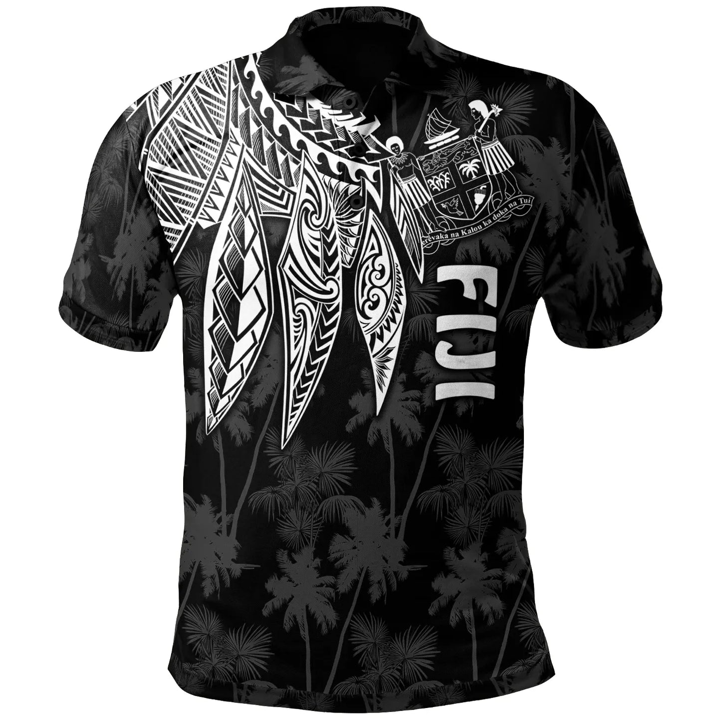Fiji Polo - Polynesian Wings (White)
