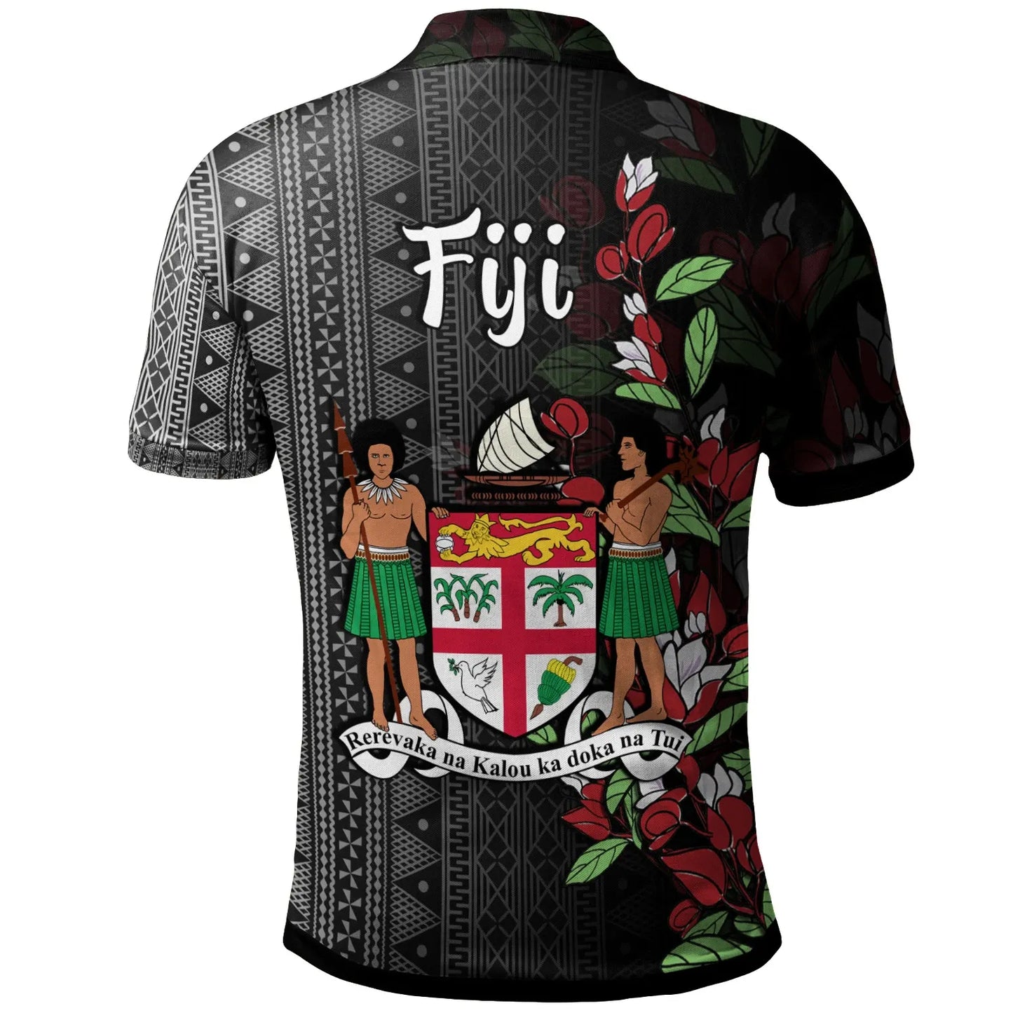Fiji Polo Shirt - Suva Tagimaucia Flowers