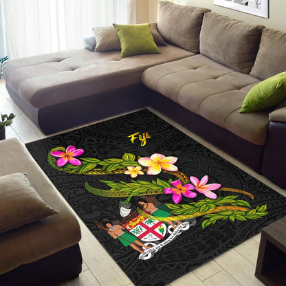 Fiji Polynesian Area Rug - Plumeria Tribal