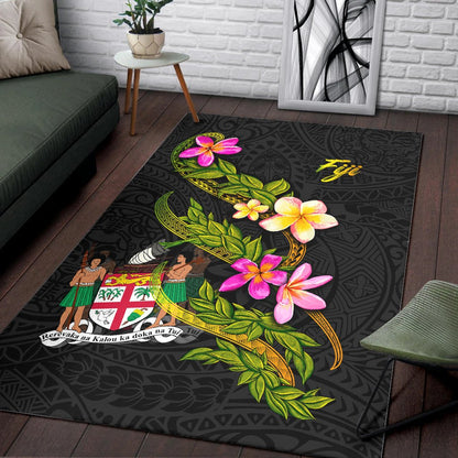 Fiji Polynesian Area Rug - Plumeria Tribal