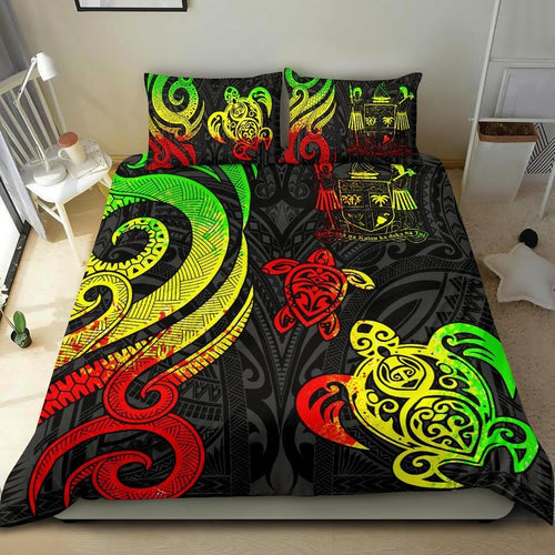 Fiji Polynesian Bedding Set - Reggae Tentacle Turtle Crest