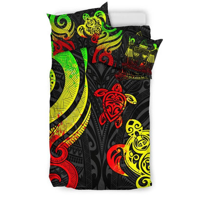 Fiji Polynesian Bedding Set - Reggae Tentacle Turtle Crest