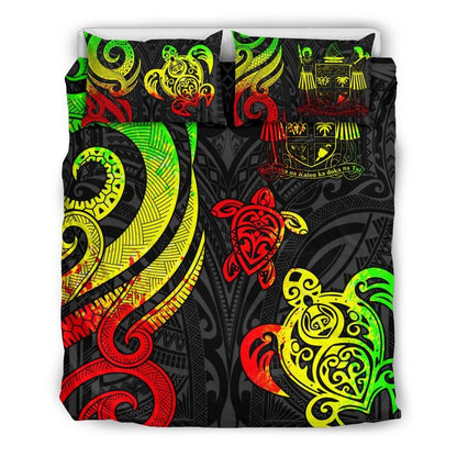 Fiji Polynesian Bedding Set - Reggae Tentacle Turtle Crest