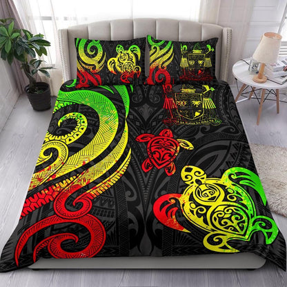 Fiji Polynesian Bedding Set - Reggae Tentacle Turtle Crest