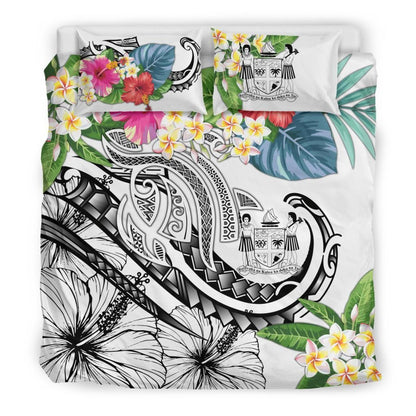 Fiji Polynesian Bedding Set - Summer Plumeria (White)