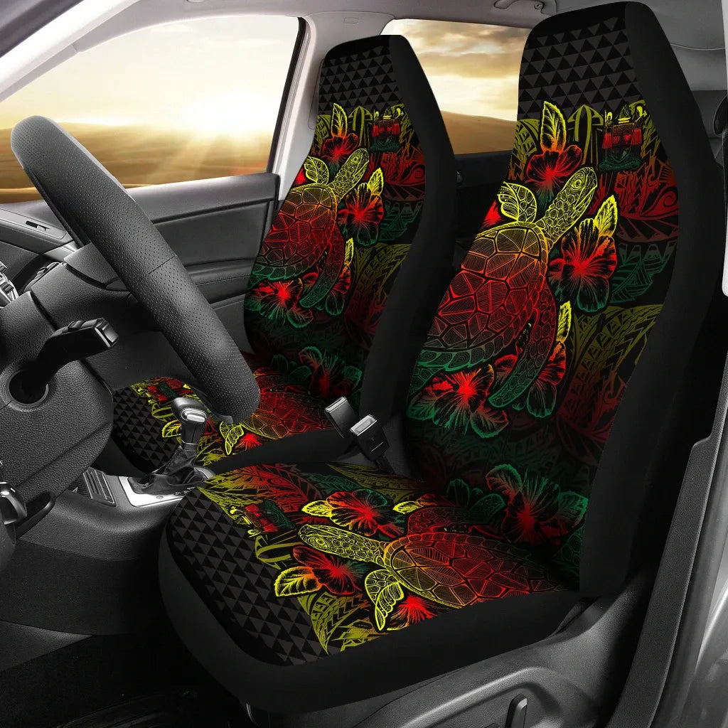 Fiji Car Seat Covers - Fiji Coat Of Arms Turtle Hibiscus Reggae