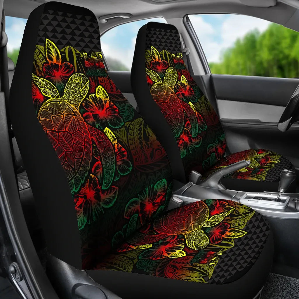Fiji Car Seat Covers - Fiji Coat Of Arms Turtle Hibiscus Reggae