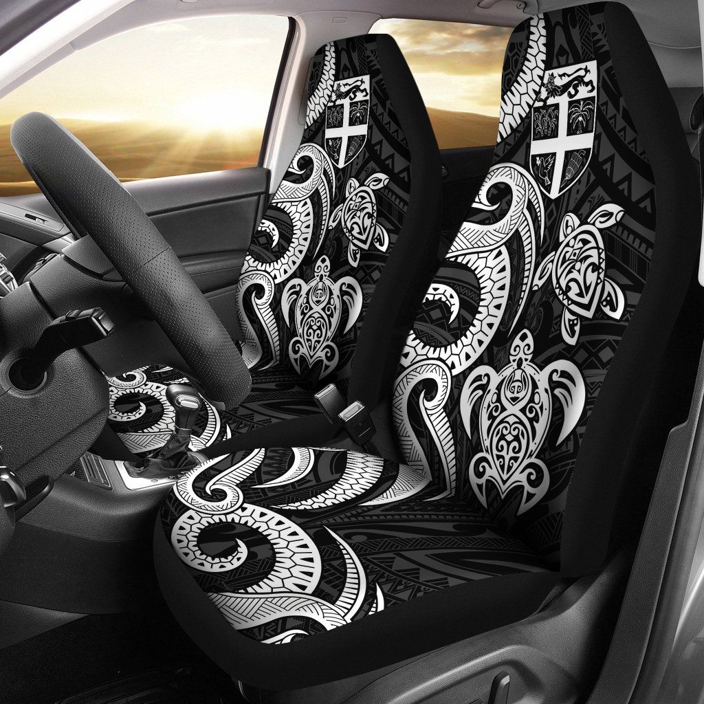 Fiji Polynesian Car Seat Covers - White Tentacle Turtle