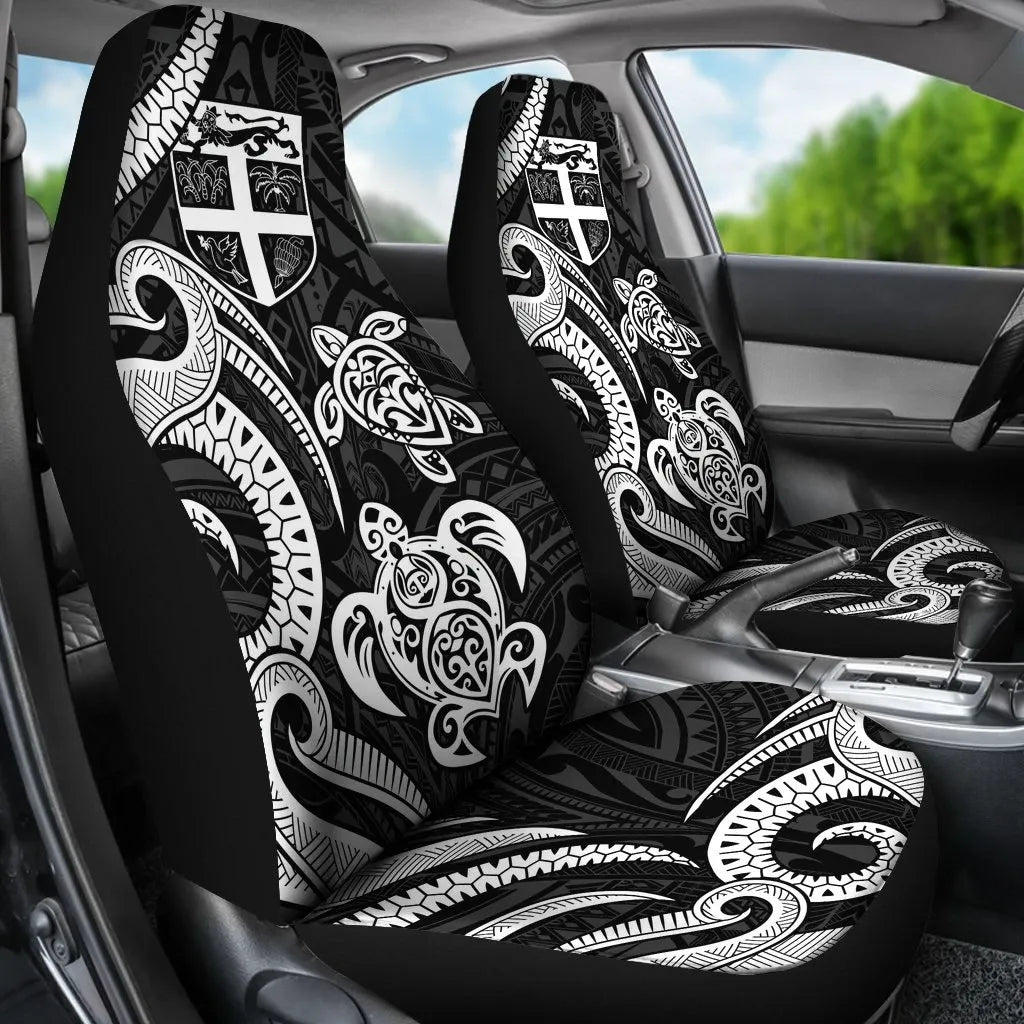 Fiji Polynesian Car Seat Covers - White Tentacle Turtle