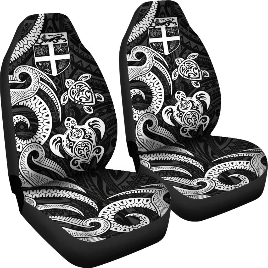Fiji Polynesian Car Seat Covers - White Tentacle Turtle