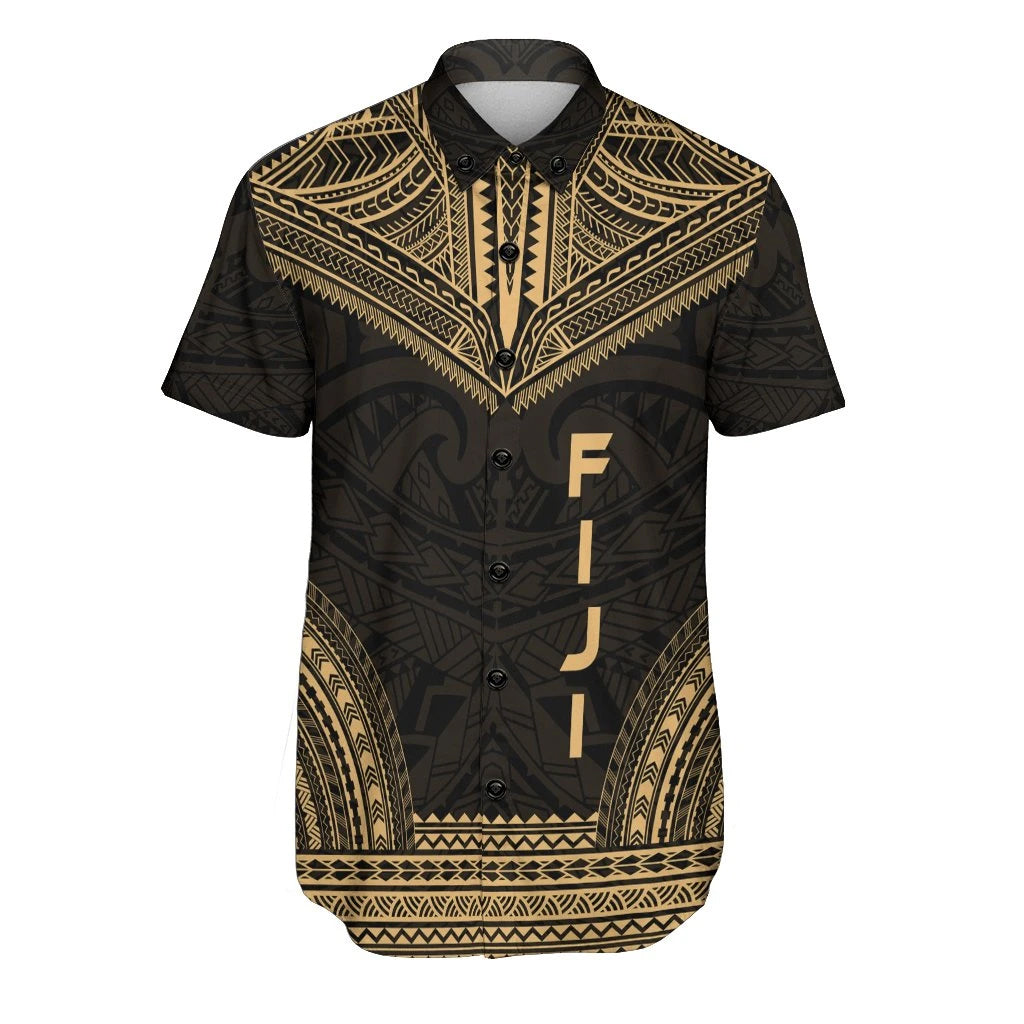 Fiji Polynesian Chief Short Sleeve Shirt - Gold Version
