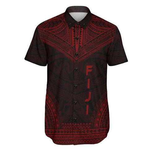 Fiji Polynesian Chief Short Sleeve Shirt - Red Version