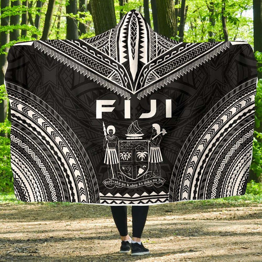 Fiji Polynesian Chief Hooded Blanket - Black Version